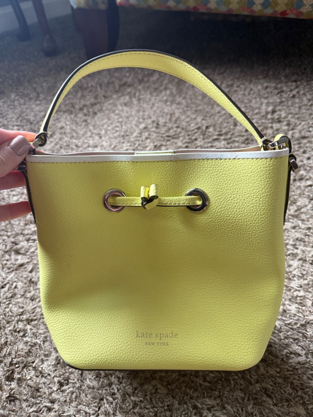 Kate Spade Pebbled Leather Drawstring Shoulder Bag